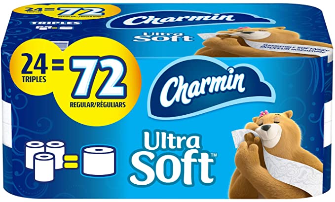 Charmin Ultra Soft Toilet Paper, 24 Triple Roll Bath Tissue, 198 Sheets Per Roll
