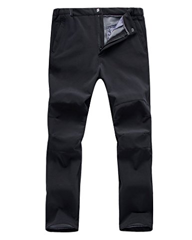 Jessie Kidden Men's Outdoor Windproof Waterproof Hiking Mountain Ski Pants, Soft Shell Fleece Lined Trousers#NK-801