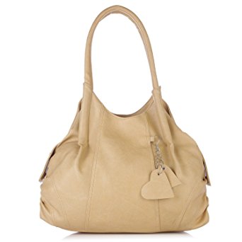 Fostelo Women's Style Diva Shoulder Bag (Beige) (FSB-512)