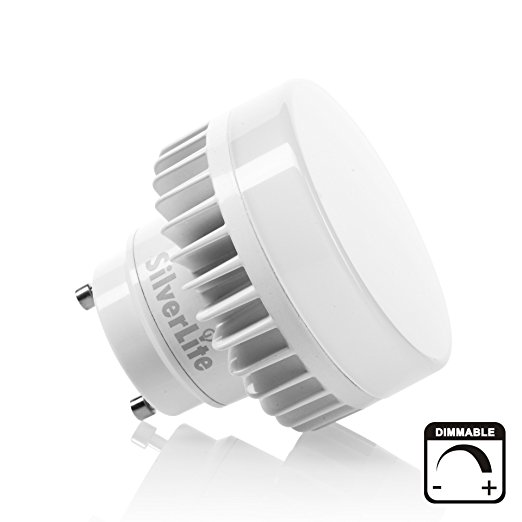 Silverlite 9w LED Mini PUCK GU24 Squat Light Bulb Dimmable,18w Low Profile Spring CFL Equivalent,50000hrs,800LM,Warm White(3000K),120V,Suitable for Totally Enclosed Indoor&Outdoor Fixture,UL Listed