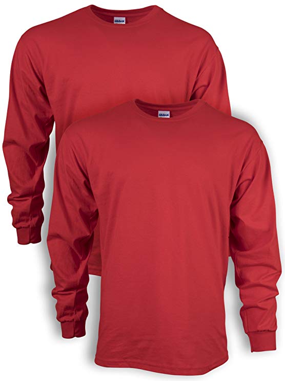 Gildan Men's Ultra Cotton Adult Long Sleeve T-Shirt, 2-Pack