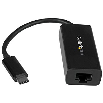 StarTech.com USB-C to Gigabit Ethernet Adapter – Black – Thunderbolt 3 Port Compatible – USB Type C Network Adapter