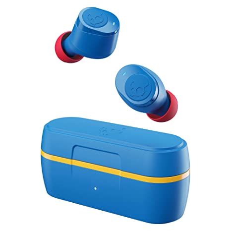 Skullcandy Jib True Wireless Earbuds with 22 Hours Total Battery, IPX4 Sweat and Water Resistant, Use Either Bud Solo, Dual Microphones, Noise-Isolating Fit, Call, Track and Volume Control (Blue)