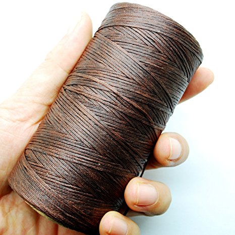 284yrd coffee brown Leather Sewing Waxed Thread 150D 1mm Leather Hand Stitching 125g