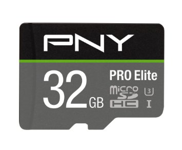 PNY U3 PRO Elite MicroSD Card (Up-To 95MB/S Read/90MB/S Write Speeds),32GB (P-SDU32GU395PRO-GE)