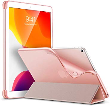 ESR Rebound Slim Smart Case for iPad 10.2", Stand Case for iPad 7th Generation 2019 with Flexible TPU Back and Rubberized Coating, Auto Sleep/Wake, Viewing/Typing Stand, Rose Gold