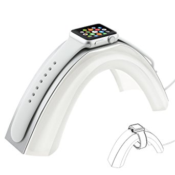 Apple Watch Stand, Oittm Apple Watch Charging Dock Rainbow Bridge Charging Stand Station Aluminum Cover & Acrylic Platform Apple iWatch Charger Bracket Cradle Holder for Apple Watch 42mm & 38mm All Models