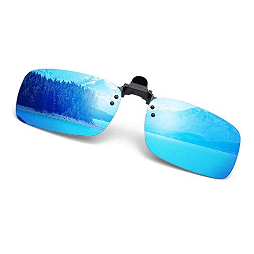 Polarized Clip on Sunglasses with Metal Flip Up Clip Driving Glasses for Prescription Glasses