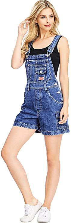 Revolt Women's Juniors Classic Twill Short Overalls