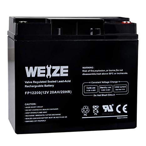 Weize 12V 20AH Lead Acid Battery Replace UB12200 FM12200 6fm20 EXP12200 12V 20AH 22AH Batteries