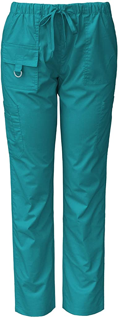 Medgear Womens Scrubs Pants, Utility Style with 7 Pockets and Loop 2043