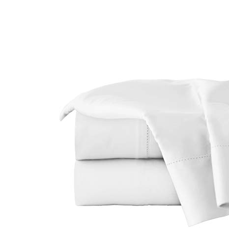 Pointehaven 410TC Long Staple Cotton Deep Pocket Oversized Sheet Set, King, White