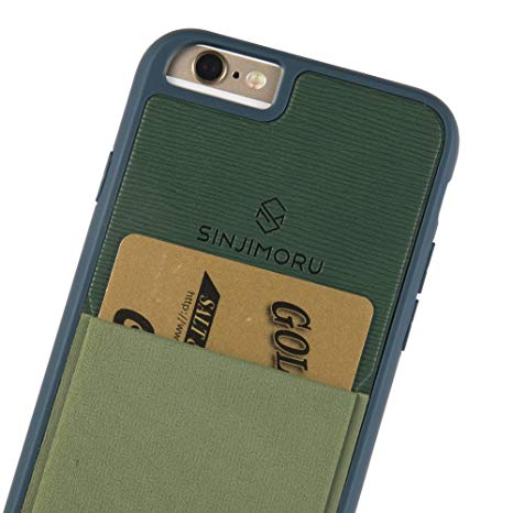 Sinjimoru iPhone 6/6s case with Sinji pouch Card Holder, Slim card wallet case for Apple iPhone 6/6s. Sinji Pouch Case for iPhone 6/6s, Green.