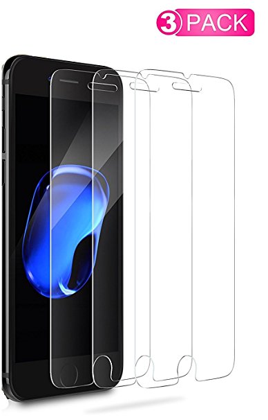 REBUQI Screen Protector, [Bubble-Free][HD-Clear][Anti-Scratch/Glare][Anti-Fingerprint] Tempered Glass Screen Protector for iPhone 7 Plus& iPhone 6/6s Plus.
