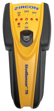 Zircon SS 70 StudSensor Center-Finding Stud Finder with WireWarning Detection, Patented SpotLite Pointing System and Built-In Erasable Wall Marker