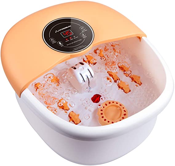 Hangsun Foot Spa Bath Massager with Heat Bubbles Massage and Jets FM660 Electric Feet Salon Tub with Rollers, Medicine Box, Infrared for Relieve Foot Pressure