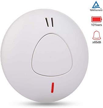 Sendowtek Fire Alarm Independent Smoke Detector for Home Smoke Alarm 10 Year Battery Photoelectric Sensor with EN14604 CE TUV Certification 85dB Voice for School/Bedroom/Office/Home
