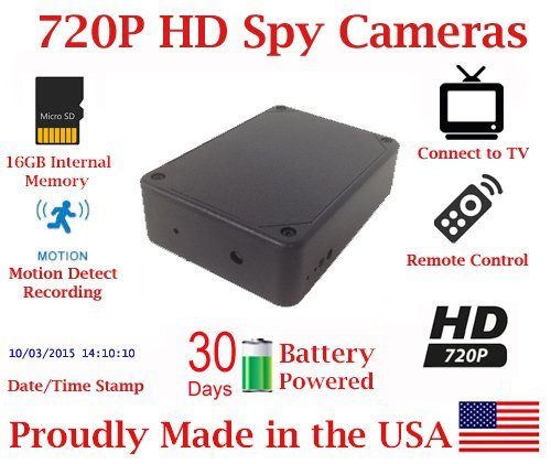 Black Box Spy Camera w/ 30 Day Battery Life Hidden covert Nanny cam