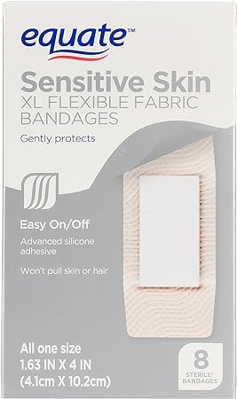 Equate Sensitive Skin XL Flexible Fabric Bandages 8 Ct