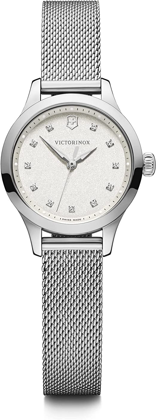 Victorinox Alliance XS Watch with White Dial and Silver Mesh Bracelet