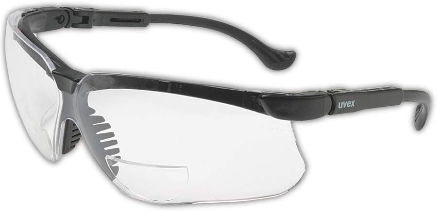 Uvex S3761 Genesis Reading Magnifiers Safety Eyewear  1-1/2, Black Frame, Clear Ultra-Dura Hardcoat Lens