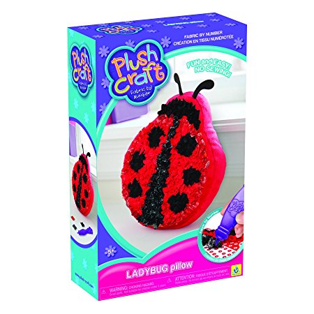 The Orb Factory PlushCraft Ladybug Pillow (Plush Craft Fabric By Number) No Sewing