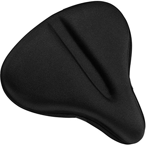 Bikeroo Extra Large Exercise Bike Seat Cushion – 11" x 12" Soft Bike Gel Saddle Cover - Bicycle Wide Gel Soft Pad - Most Comfortable XXL Bicycle Saddle Cover for Women and Men