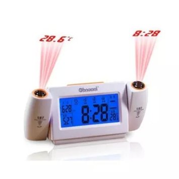 Sungwoo Electronic Dual Projection Alarm Clock Wall Projection Voice Control Whisper Quiet Digital Alarm Clock