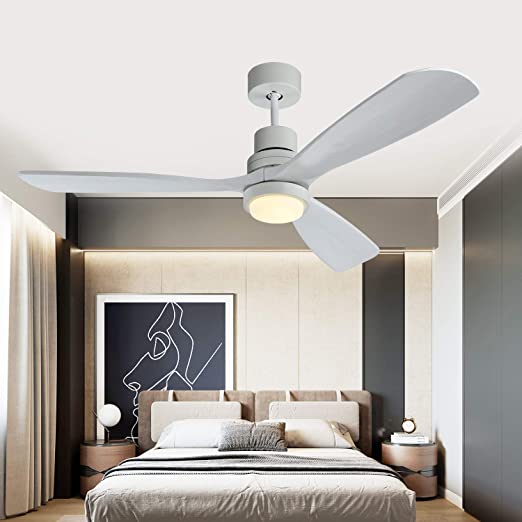 Indoor Ceiling Fan Light Fixtures Ceiling Fan with Remote & 3 Wood Blade for Bedroom, Living Room, Dining Room Including Motor, Reversible Switch