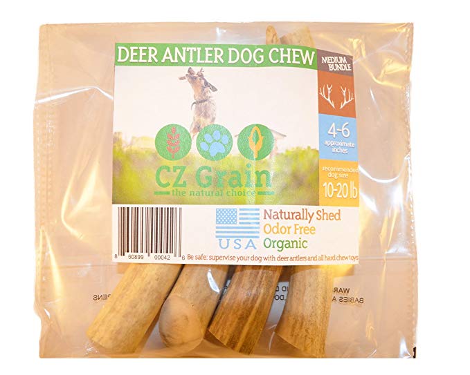 CZ Grain Deer Antlers for Dogs, Premium, Grade A, Deer Antler Dog Chew, Long Lasting Dog Treat for Your Pet. from The USA