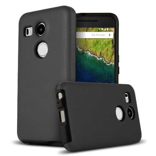 Nexus 5X Case AERO ARMOR Nexus 5X Brisk Impact Resistant Case Dual Layer Design BLACK for Google Nexus 5X