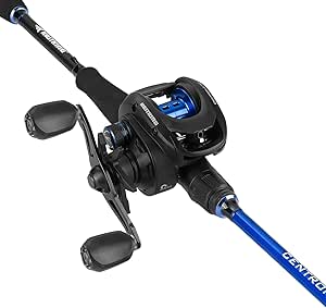 KastKing Centron Fishing Rod and Reel Combo, Spinning & Baitcasting Combos, IM6 Graphite 2Pc Blanks, Stainless Steel Guides with Ceramic Rings, Contoured EVA Handles & Fighting Butt