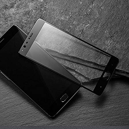 V CANTM Full Screen Coverage 2.5D Anti-Fingerprint 0.33 mm HD  View Crystal Clear Tempered Glass for OnePlus 3/1 3T/One Plus 3T (Black)