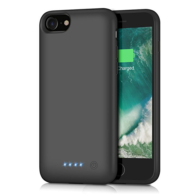 iPhone 8/7 Battery Case, Feob 6000mAh Portable Rechargeable Charger Case Extended Battery for Apple iPhone 8 & iPhone 7 Protective Charging Case Ultra Slim(4.7 inch)(Black)