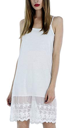 Women's Adjustable Knit Layering Full Slip with Lace Extender