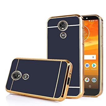 Moto E5 Plus Case, Moto E5 Supra Case, Electroplate Slim Glossy Finish, Drop Protection, Shiny Luxury Phone Case - Black Gold