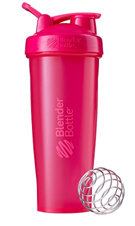 BlenderBottle Classic Loop Top Shaker Bottle, Full Color Pink, 32-Ounce Loop Top