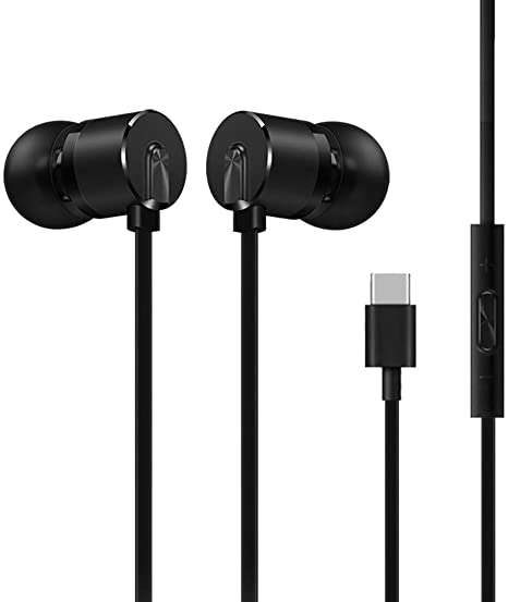 OnePlus USB C Bullets Earphones for OnePlus 6T/7/7PRO/7T in-Ear Type C Headphones, Built in ADC/DAC, Noise Isolating, Microphone/Inline Controls, Lightweight, Original Packaging (Black)