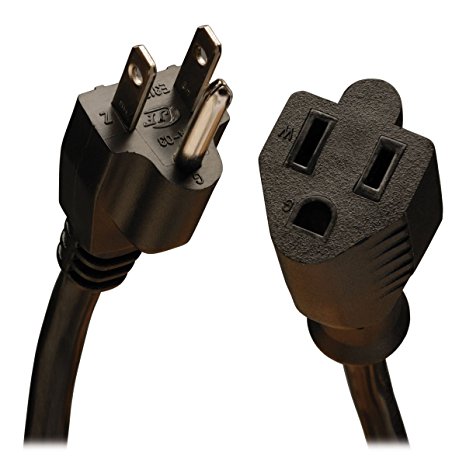 Tripp Lite Power Cord Extension Cable, Heavy Duty, 14AWG, 5-15P to 5-15R, 15A, 15' (P024-015)