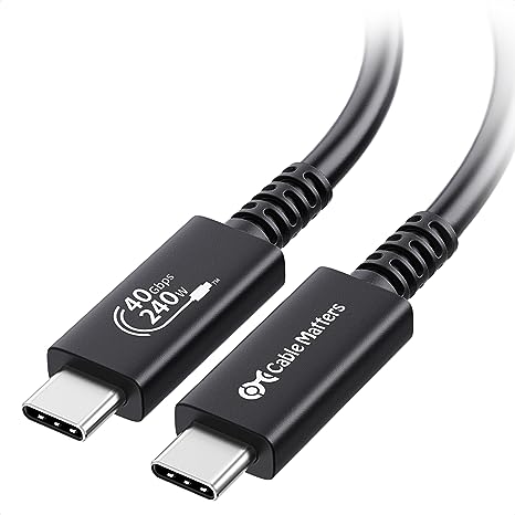 Cable Matters [USB-IF Certified] 40Gbps USB 4 Cable 2.6 ft with 8K Video & 240W Charging,USB4 Cable/USB C Display Cable with PD 3.1 Compatible with Thunderbolt 4,MacBook,XPS,Surface Pro,Black