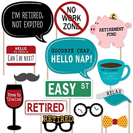 Retirement - Photo Booth Props Kit - 20 Count