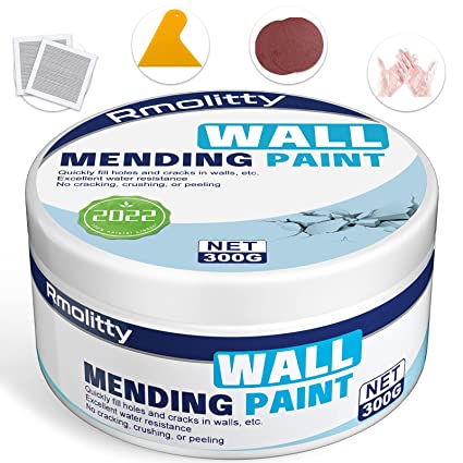 Wall Filler Kit, Waterproof Filler for Walls, Wall Mending Agent with Scraper to Fill The Cracks and Plaster Surface, High Strength Plaster Repair of Small Holes in The Wall (300g)