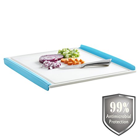 VonShef Double-Sided Antimicrobial Cutting Board with Counter Edge - 17" x 14" x 2"