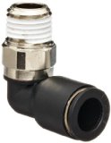 Legris 3109 60 14 Nylon and Nickel-Plated Brass Push-to-Connect Fitting 90 Degree Elbow 38 Tube OD x 14 NPT Male