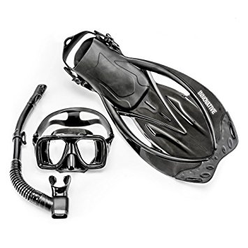 Innovative Scuba Concepts MSF4611 REEF, Adult Snorkel Set, Mask, Fins, Snorkel and Bag