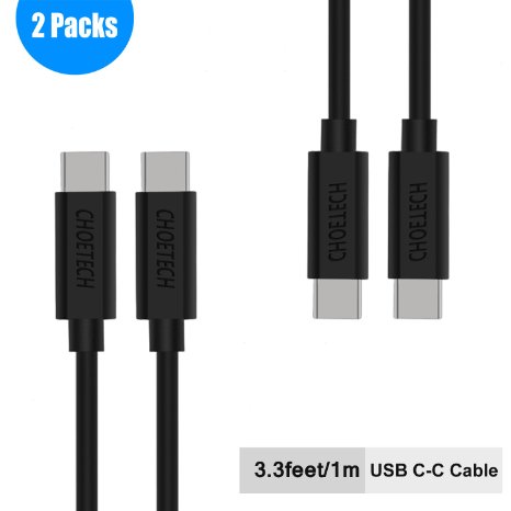 USB Type C Cable CHOETECH 2Pack 33ft2 Hi-speed USB Type C to Type C USB-C to USB-C Cable for the new MacBook Oneplus 2 Nexus 5x6p ChromeBook Pixel Nokia N1 Tablet and More