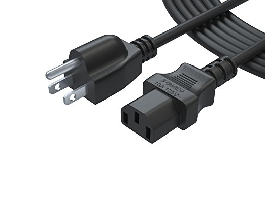 [UL LISTED] Pwr  Extra Long 12 Ft AC Power Cord Cable Plug for Acer Asrock Bowflex Epson Frigidaire Foxconn Fuel Haier Hamilton Healthrider Beach Honeywell Horizon Image KAZ Landice Nordic Optoma Proform Precor Reebok Sharp