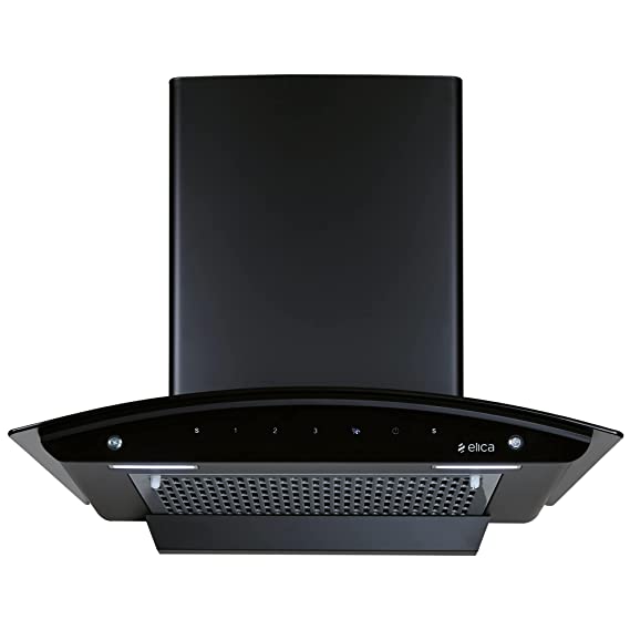 Elica 60 cm 1200 m3/hr Filterless Auto Clean Chimney (FL 600 SLIM HAC MS NERO, Motion Sensor Control, Black)