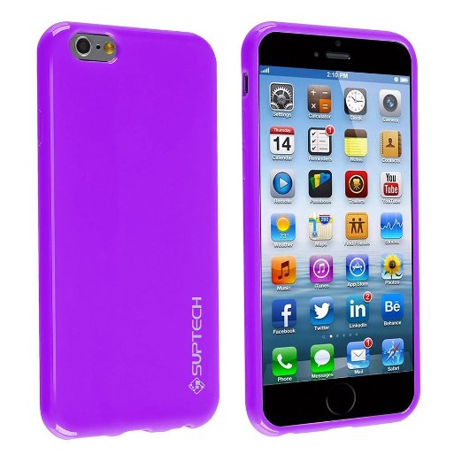 Case for iPhone 6, SUPTECH [Classy Fashion] Premium TPU Case for Apple iPhone 6 Case- 4.7 Inch [Anti-slip, Anti-fall, Anti-shcok] Jelly Case Cover for Apple iPhone 6 Non Slip Rubber Protective Case (Jelly Purple)