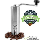 Silva Stainless Steel Manual Adjustable Burr Coffee Grinder- Herb and Spice Grinder mill- For French Press -Aeropress Compatible